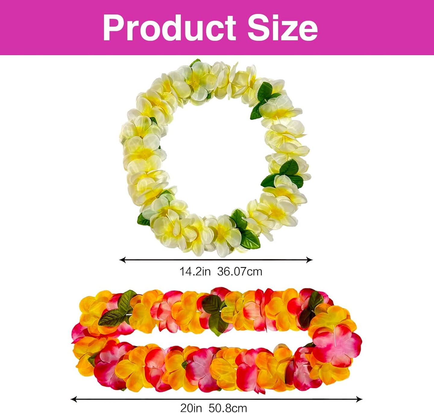 6 Count Thickened Summer Hawaiian Leis, Perfect Luau Party Supplies for Summer Beach Vacations, Essential Party Decorations