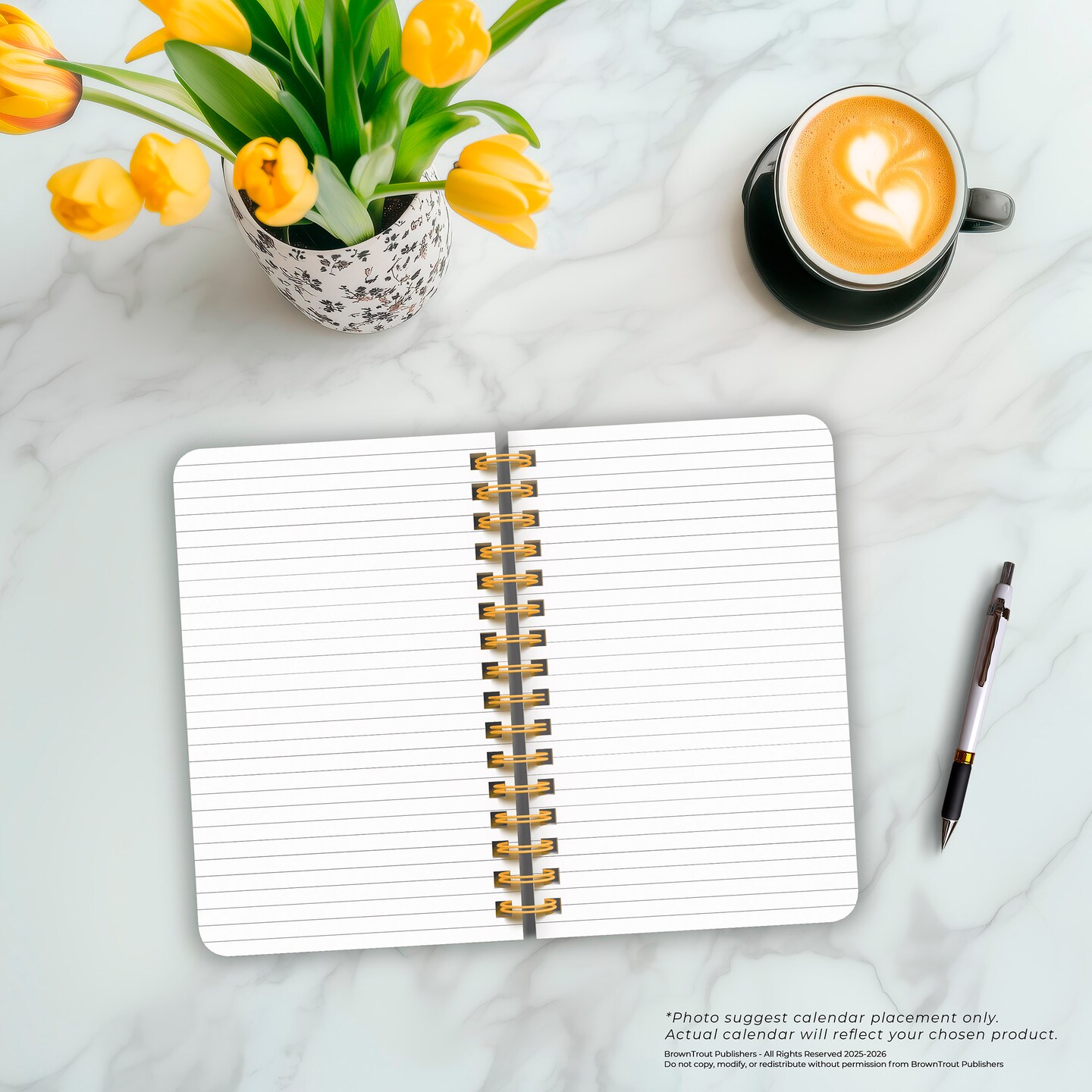 Crackled Blush | 5.25x8.25 Inch Compact Wire Journal | Non-Dated | Foil Stamped Cover