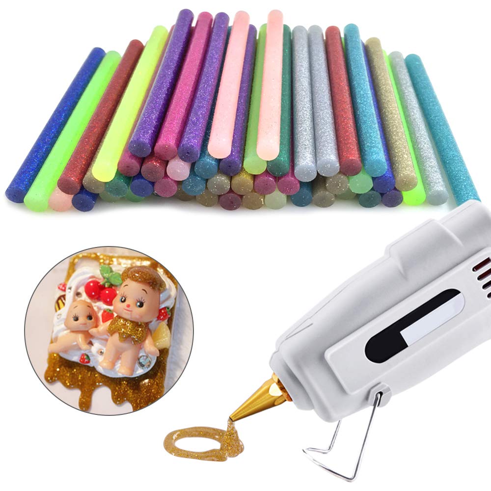72 Pieces Glitter Hot Glue Colored Gun Sticks, 12 Colors, EVA Glue Mini Size Hot Melt Adhesive Sticks for DIY Art Craft Repair Bonding - Diameter 7 mm/0.28&#x22;, Length 10 cm/3.9&#x22;