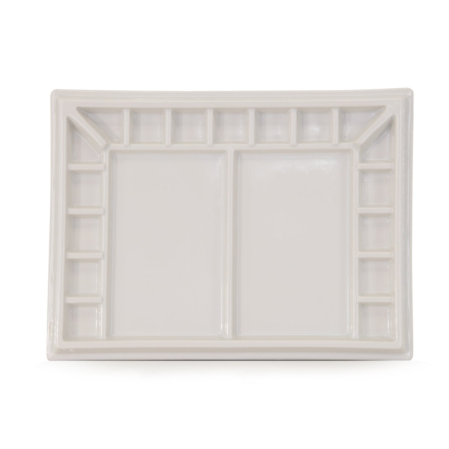 Pintar Ceramic Watercolor Paint Palette Tray - 17 Well Ceramic Palette | Rectangle - 13 x 9.8 inch  Paint Pallet | Durable Watercolor Palette Tray for Acrylic, Oil, Gouache &#x26; All Water-Based Paints