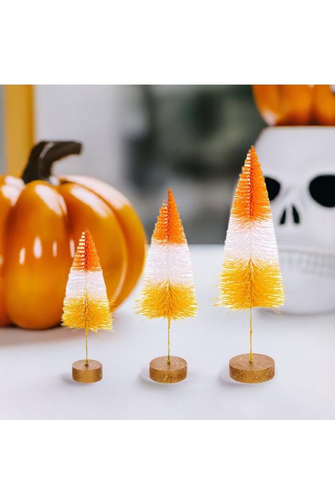 Halloween Orange Bottle Brush Tree (Set of 3)