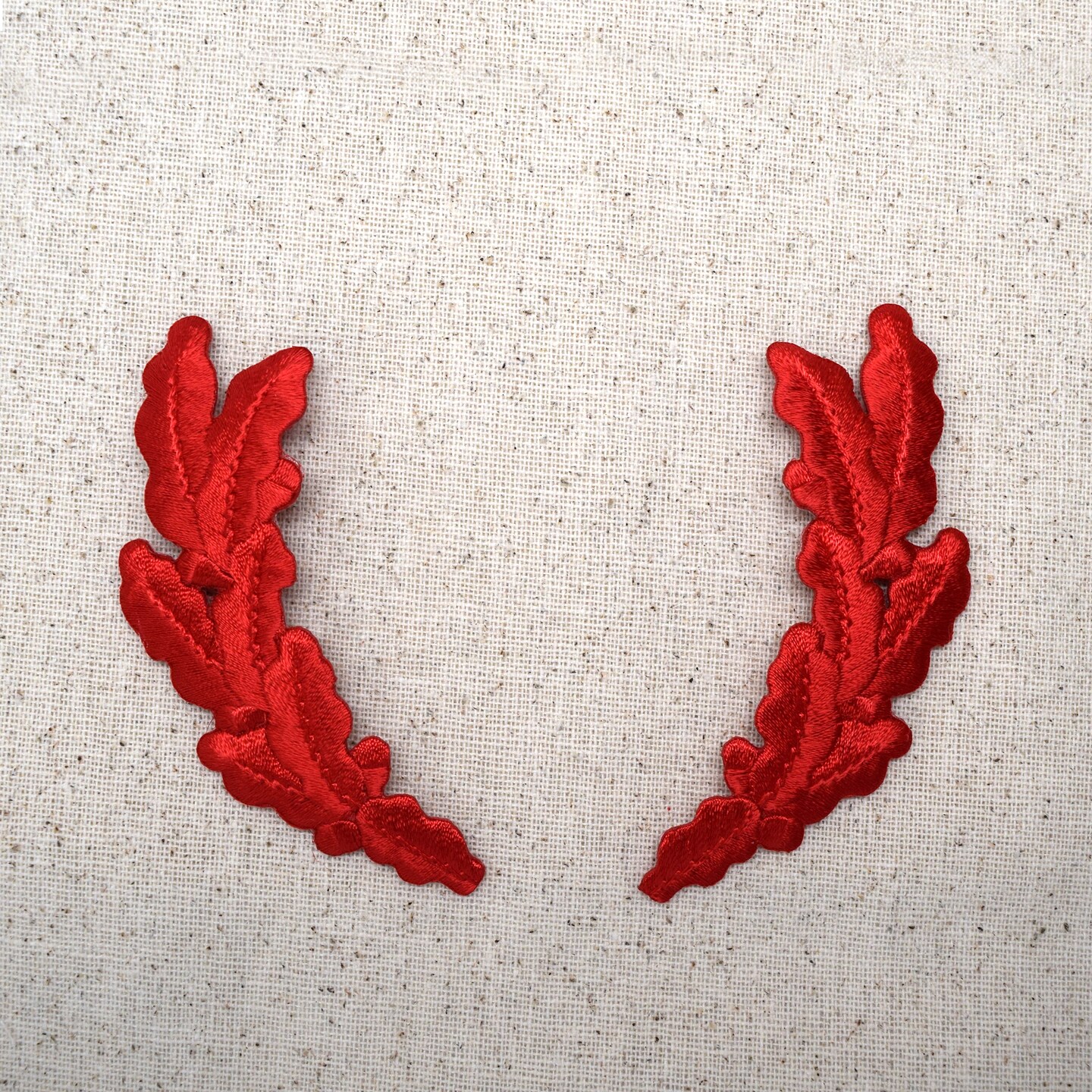 Red Scrambled Eggs, Military, Oak Leaves, Embroidered, Iron on Patch