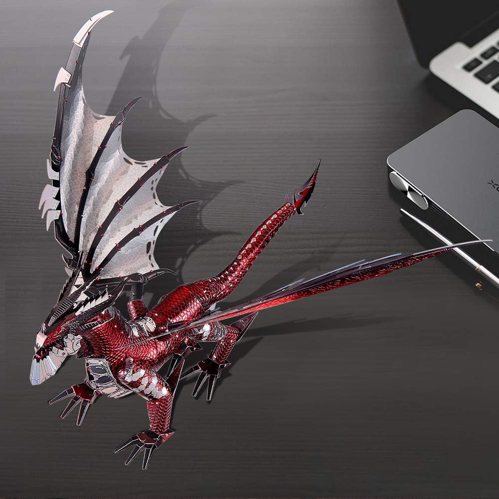 3D Metal Model Kits-Black Dragon King, DIY 3D Puzzles for Kids Brain Teaser Puzzles Toys for Teens