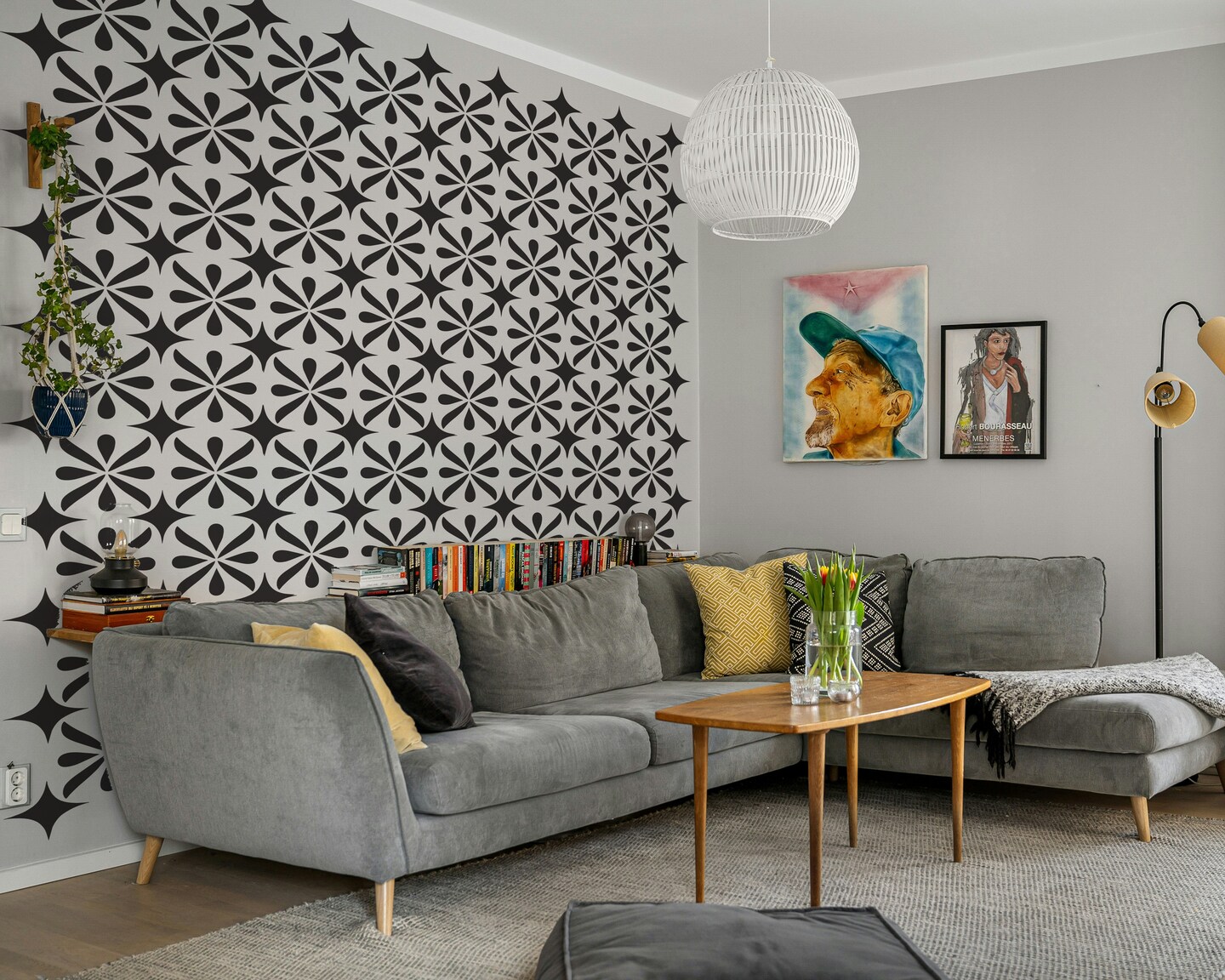 Atomic Star Wall Decal - Mid Century Modern Removable Vinyl, Retro
