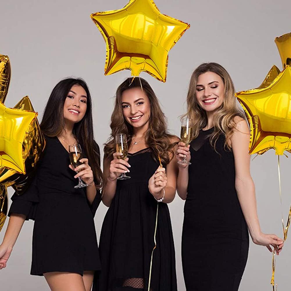 30 Pcs 18&#x22; Gold Star Balloons Foil Balloons Mylar Balloons for Birthday Party,Wedding,Valentine&#x27;s Day, engagement party&#xFF0C;Christmas,Baby Shower Backdrops Decorations
