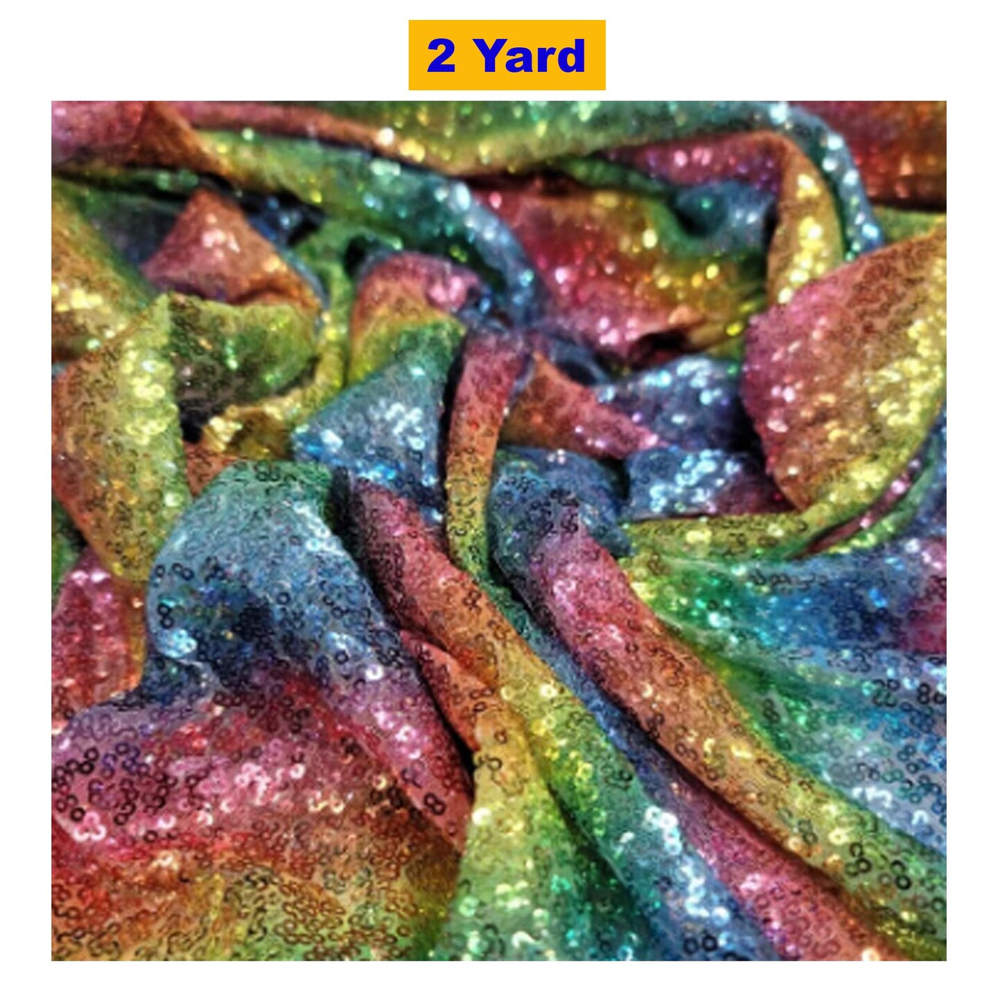 Rainbow Sequin on Stretch Mesh Fabric Vibrant Multicolor Stripes