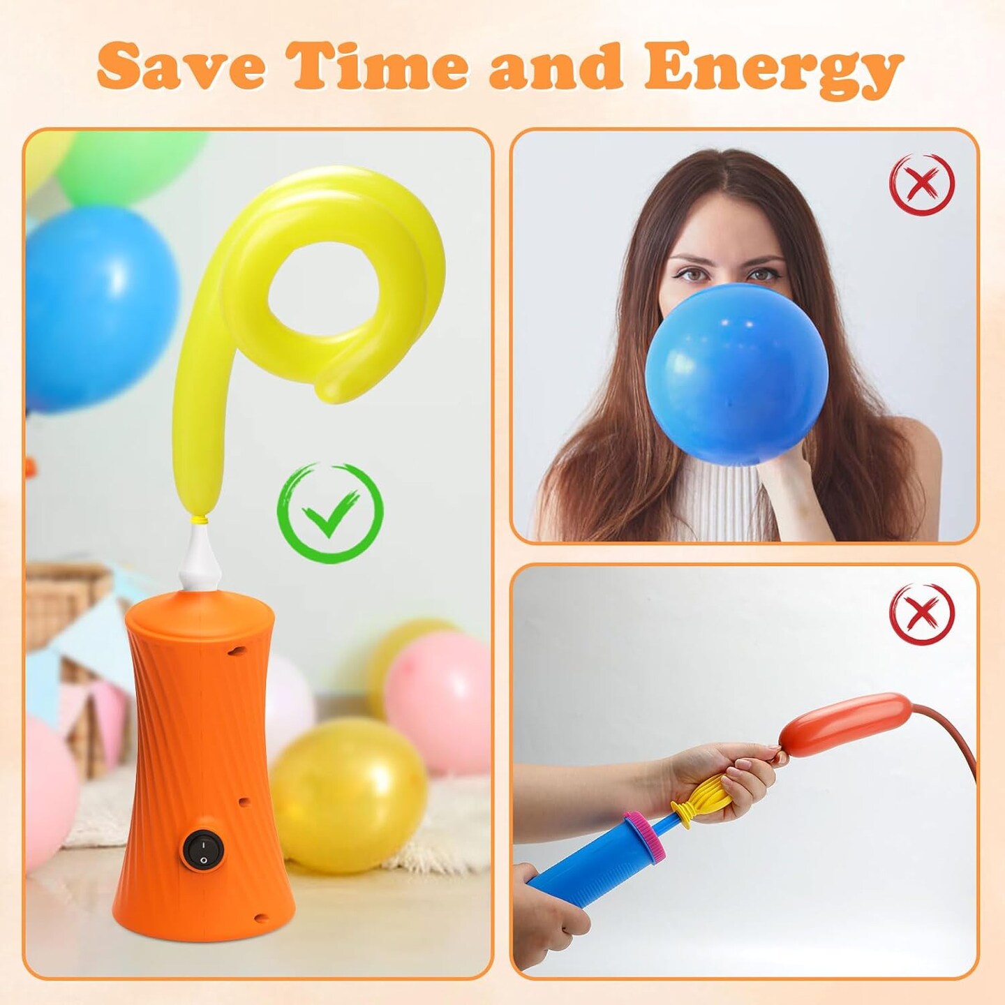 Balloon Pump Electric Air Pumps for Long Balloons, Electric Air Balloon Pump, Balloon Inflator for Foil Twisty Animal Balloons in Birthday Party for Decorations