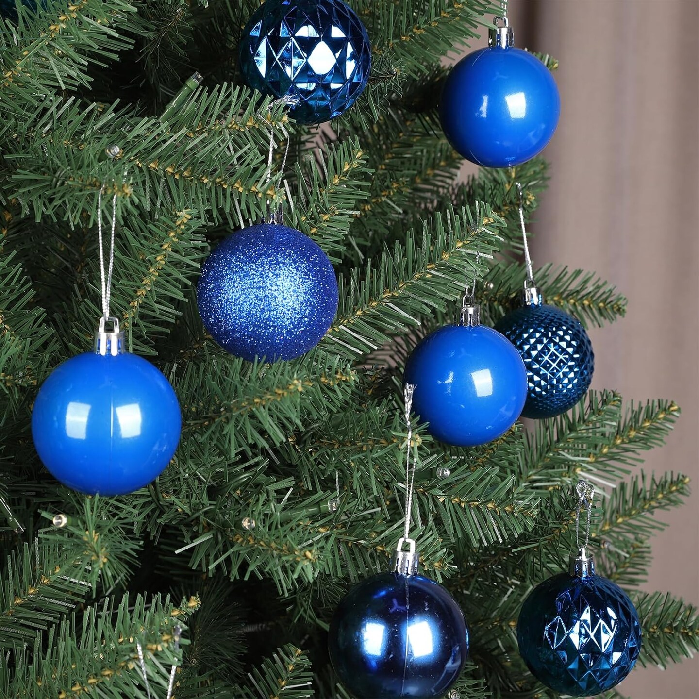 Christmas Ball Ornaments Navy Blue Christmas Ornaments Set for Christmas Tree Decorations Shatterproof Large Christmas Decorations Ornaments Bulk Balls 2.36&#x22; Hanging Decor for Xmas