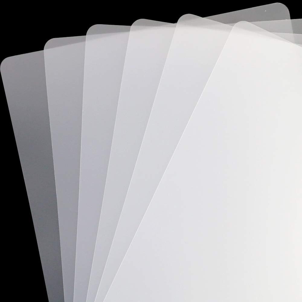 7 Pcs Plastic Placemats Matte Transparent Heat Resistant Washable Table Mats for Dining, Kitchen, 17 x 11 Inches