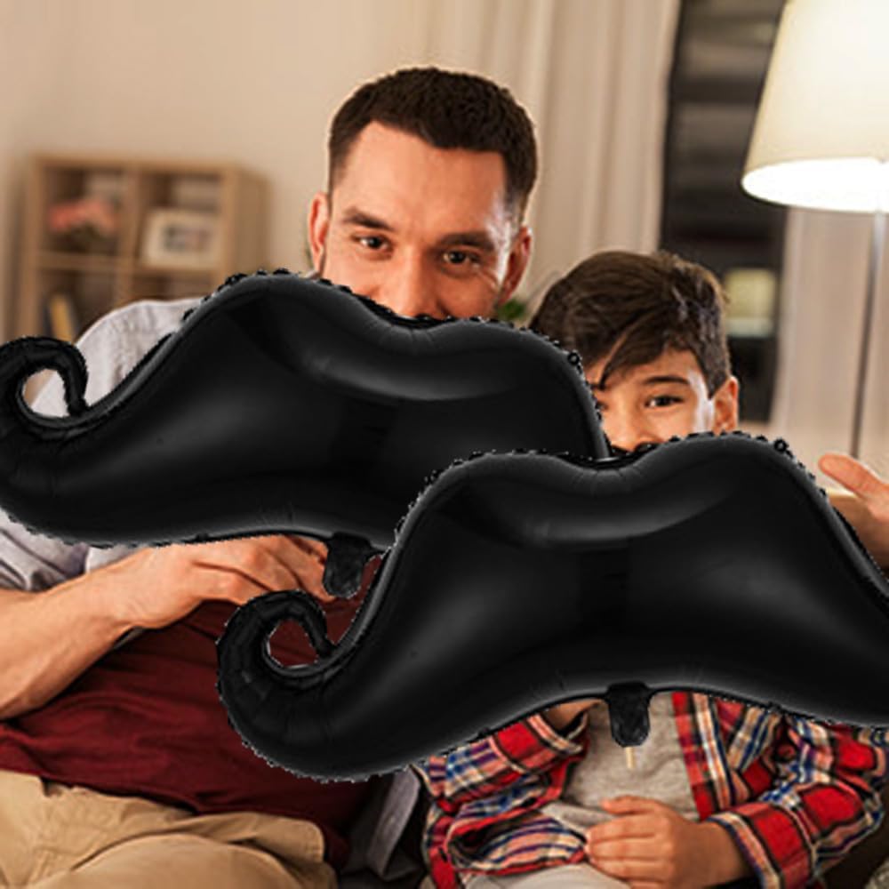 Beard Balloons Father&#x27;s Day Balloons Big Black Beard Foil Balloons for Father&#x27;s Day Party Decorations Father&#x27;s DayThemed Party Father&#x27;s Day Birthday Party Father&#x27;s Day Decor Supplies 3pcs