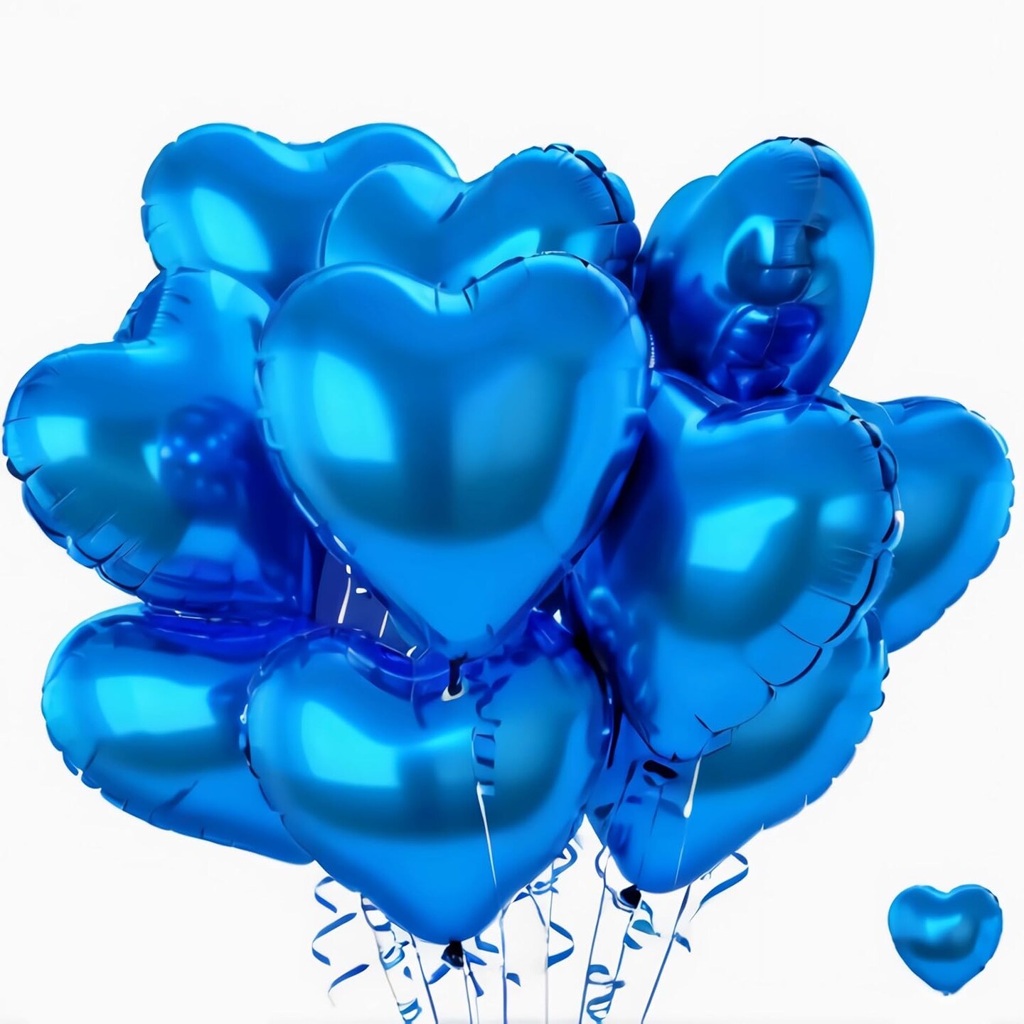 Blue Heart Balloons, 12PCS 18inch Blue Heart Shape Balloons, Valentine&#x27;s Day Balloons for Blue Love Balloon for Valentines Day White Wedding Brithday Decorations