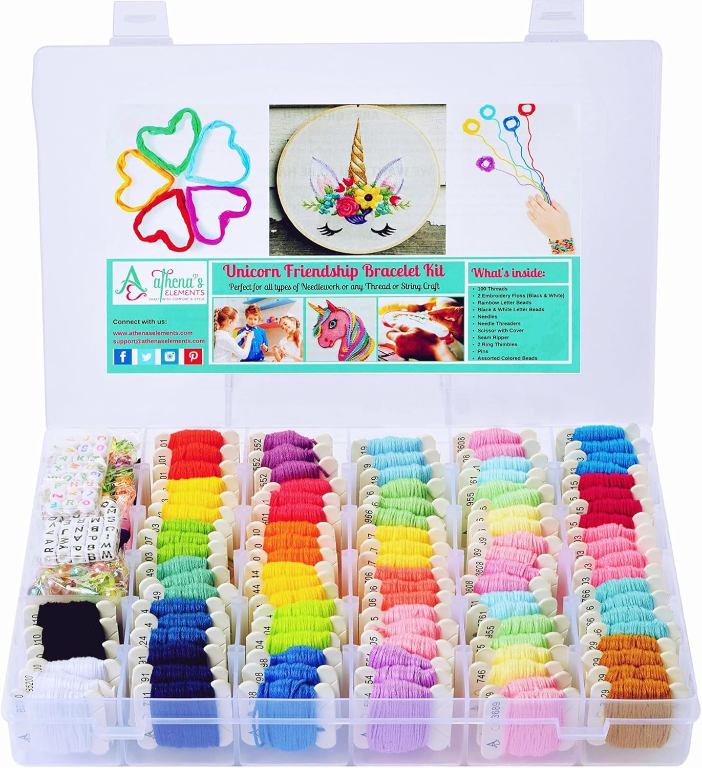 Embroidery Floss, Friendship Bracelet String Kit - 276Pcs Thread and Accessories - Perfect for Bracelet Making & DIY Embroidery Projects | Bonus Accessories Included- Supplies