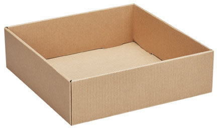 Pack/6: Kraft Stripes Decorative Trays - 10 x 10 x 3&#x22;