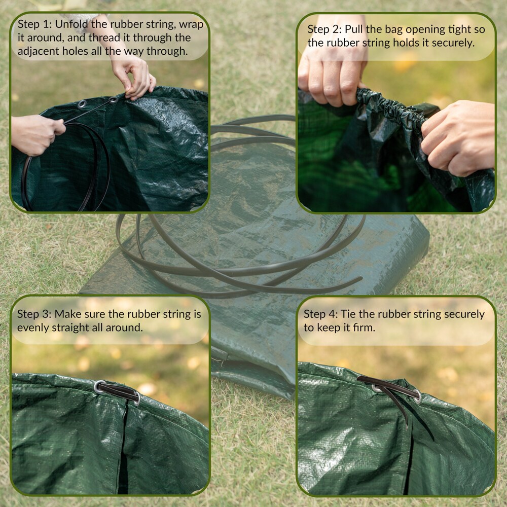 Gardenised 72-gallon Heavy-Duty Self-Standing Collapsible Leaf Bag with Handle and Sturdy Scoop for Leaves - Portable Yard Grass Clipping Rake, Garden Debris Grabber for Lawn Care and Outdoor Cleanup