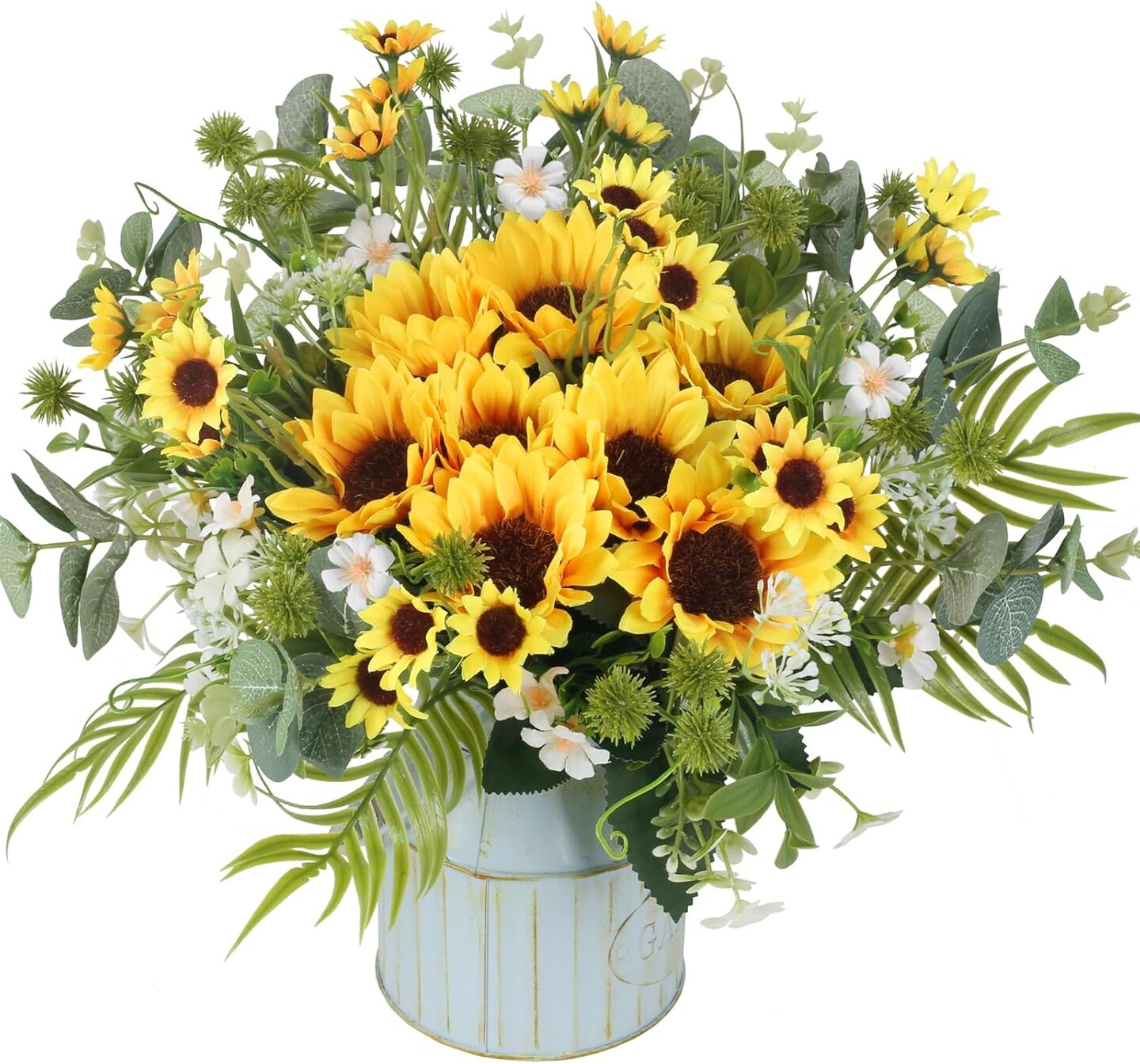Artificial Flowers Fake Sunflowers 8 Bunches Silk Summer Flowers Faux Sunflower Arrangements for Table Centerpieces Home Kitchen Office Windowsill Hanging Wedding Decor