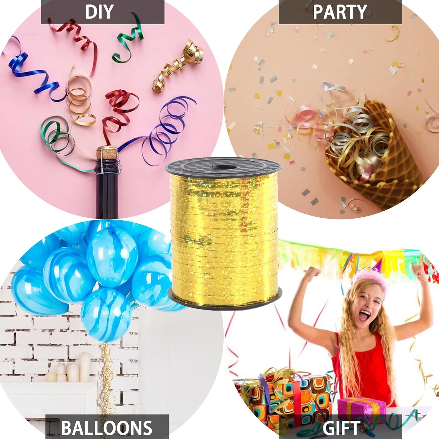 500 Yards White Curling Ribbon – 3/16" Balloon String for Gifts, Party & Baby Shower Decor