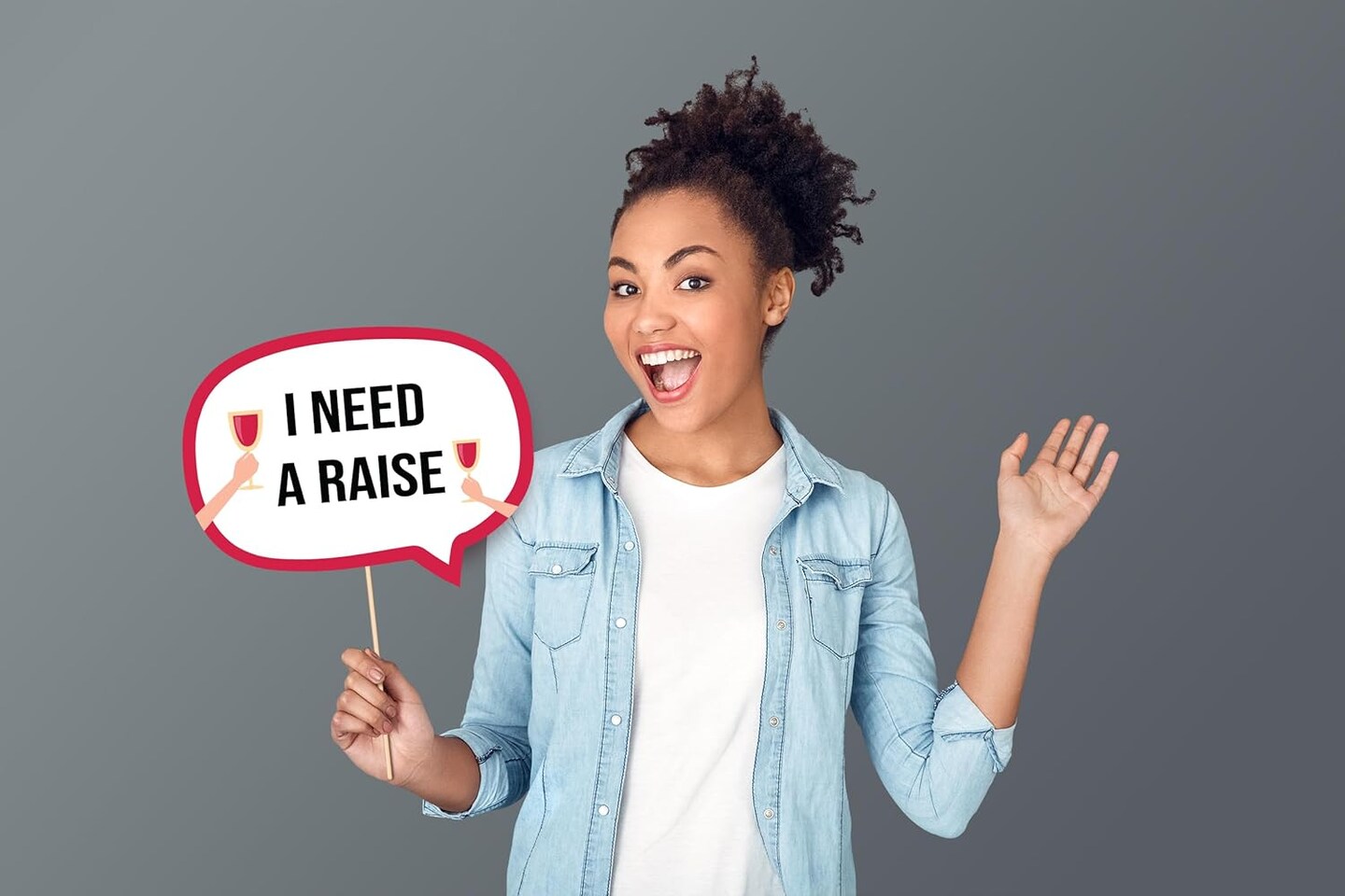 Office Party Photo Booth Kit - Corporate Party Decorations - Selfie Props with Sticks - 10pcs