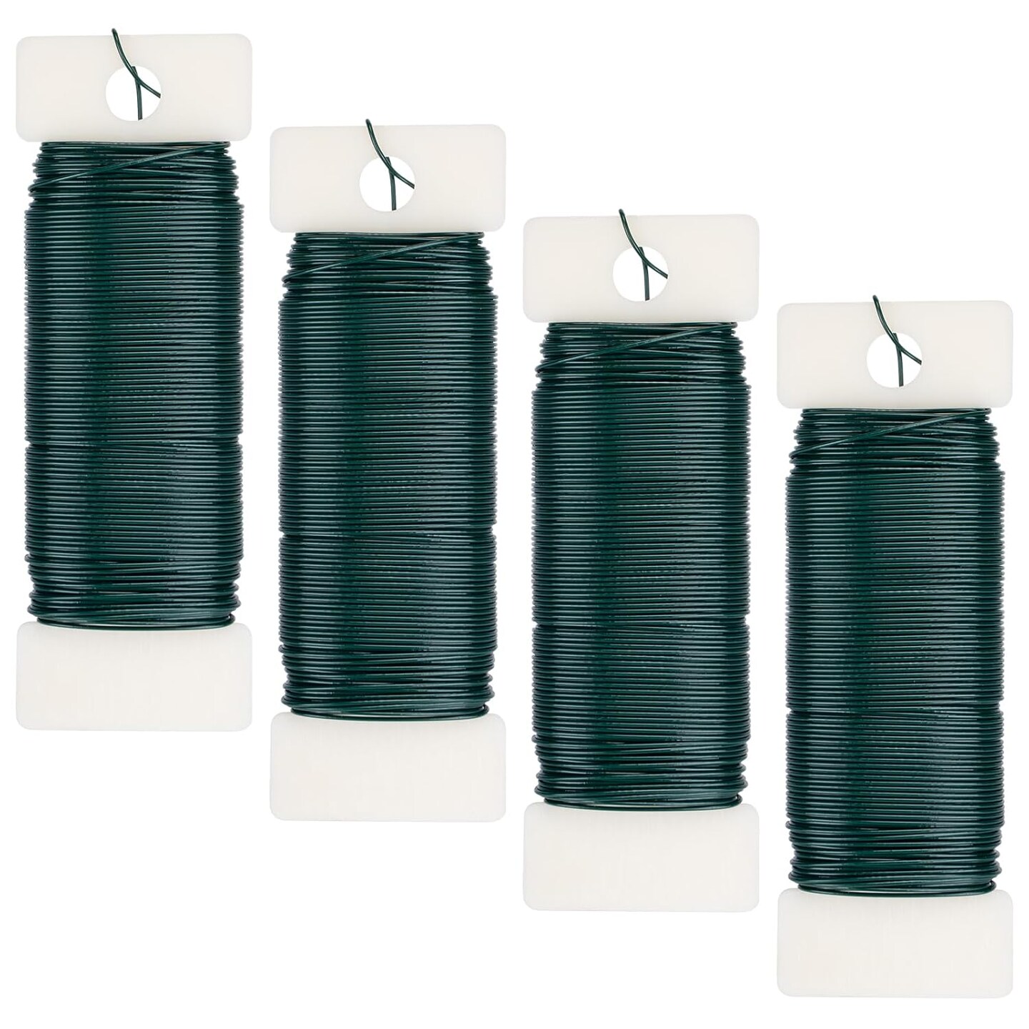 4-Pack 22-Gauge Green Floral Wire, 131 Yards for Wreaths & Crafts