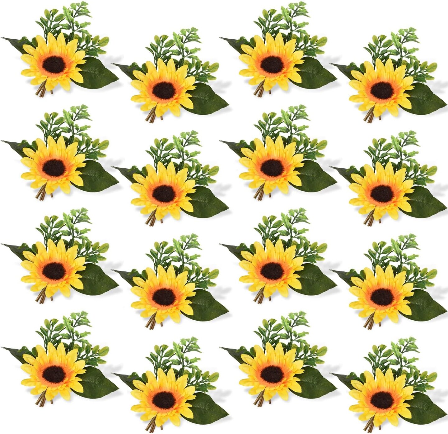16 Pack Artificial Sunflowers Summer Bouquet