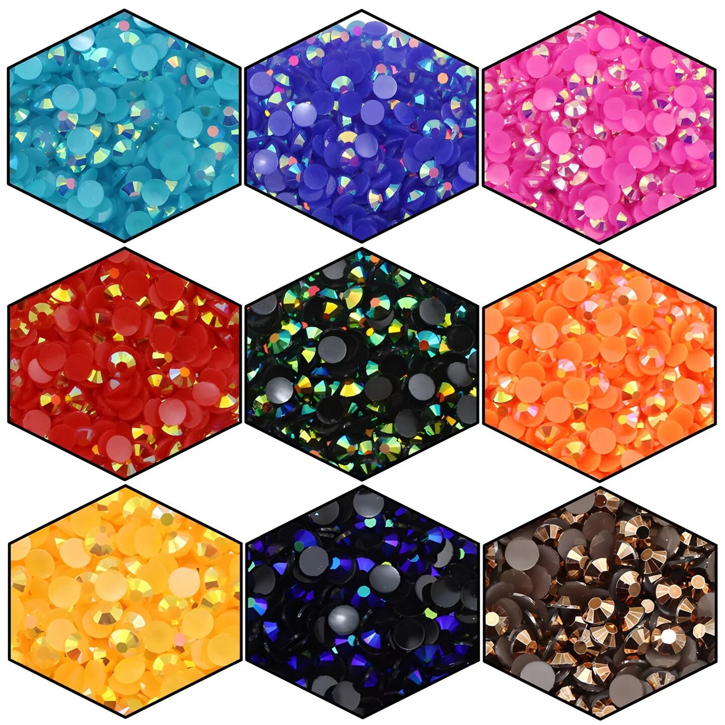 4500 Pcs SS12 3mm AB Flatback Rhinestones for Nails Art Crafts Glitter Round Shine Gems Crystals DIY Clothes Shoes &#xFF08;Black-Bottom Purple Red AB