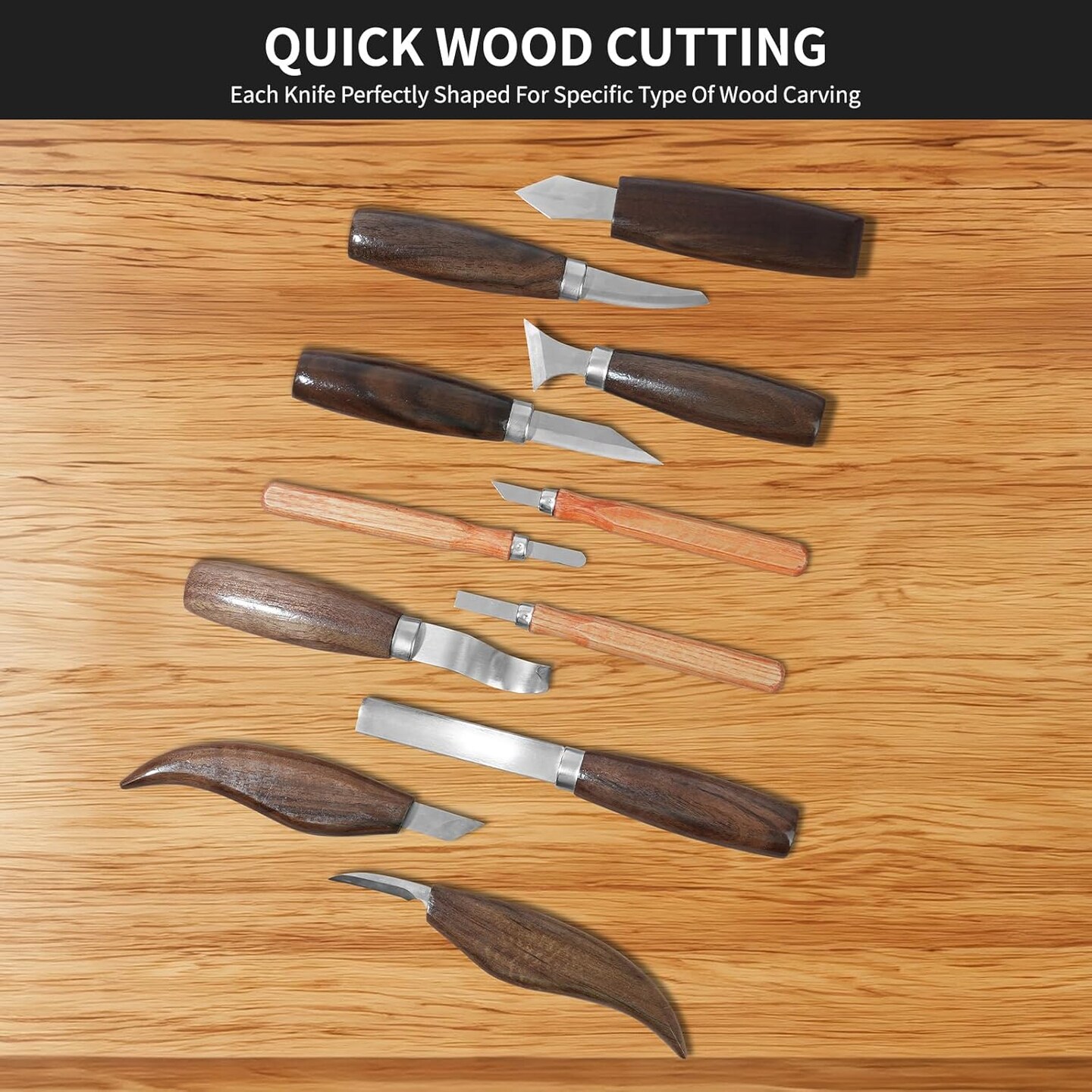 Wood Carving Tools Sets Deluxe Wood Carving Kit Wooden Carving Knife Wood working Carving Knife Tools Set with Large Leather Case For Beginner and Carpenter Experts