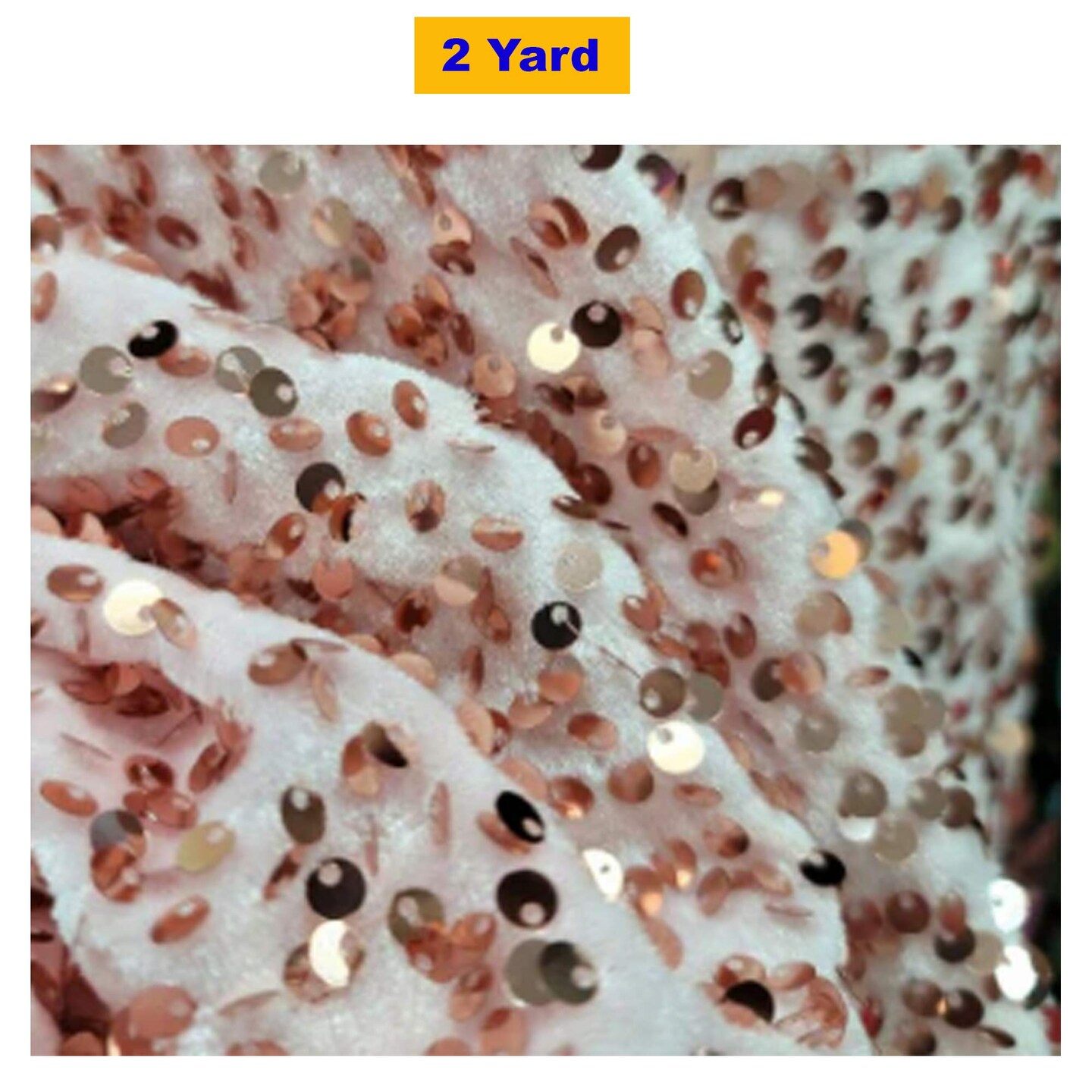 Rose Gold Sequin on Stretch Pink Velvet Fabric