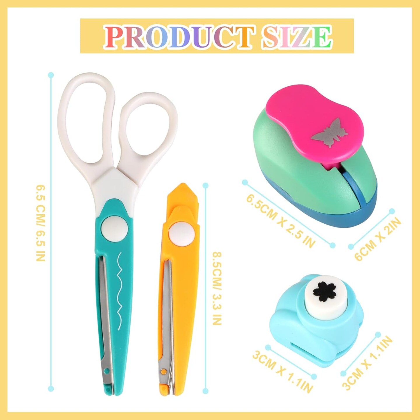 Creative Kids DIY Puncher Craft Set, Hole Punch Shapes, Craft Hole Punch for Kids, Multiple Style Paper Shape Cutters for Crafts