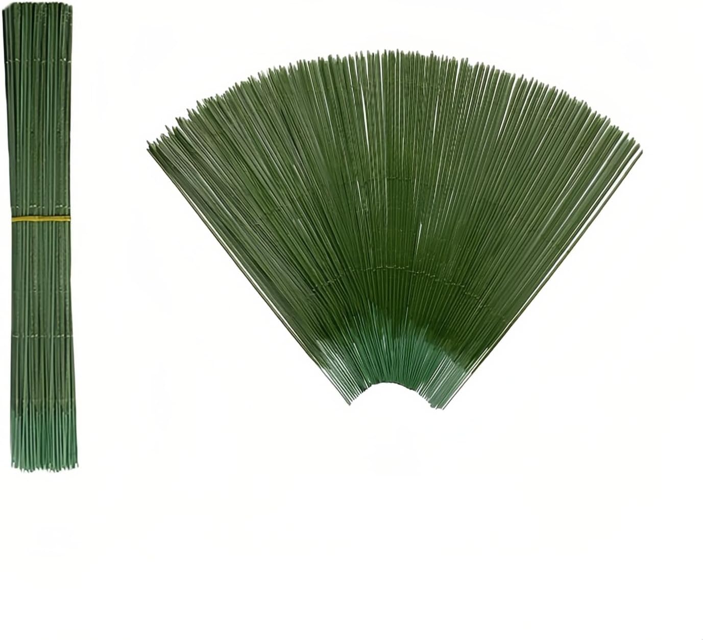 100 pcs Floral Stem Wire - Plastic Artificial Flower Green Stem Rod - Plant Stub Wire Green Florist Wires (10 inch / 25cm)