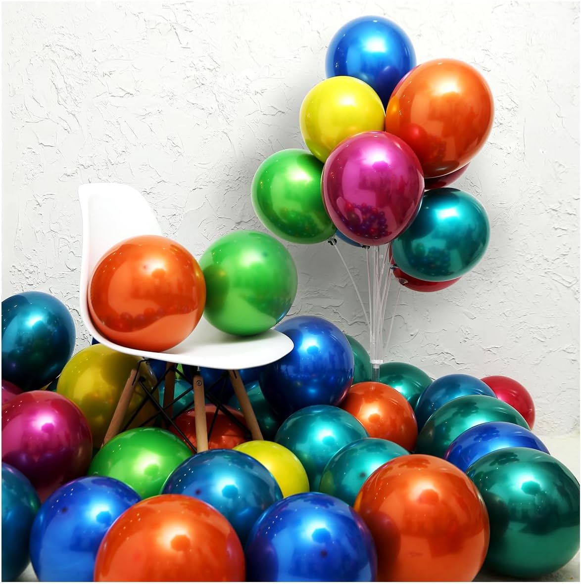 50pcs 12" Metallic Colorful Balloons – Durable Double-Layer Balloons for Wedding & Party Decor