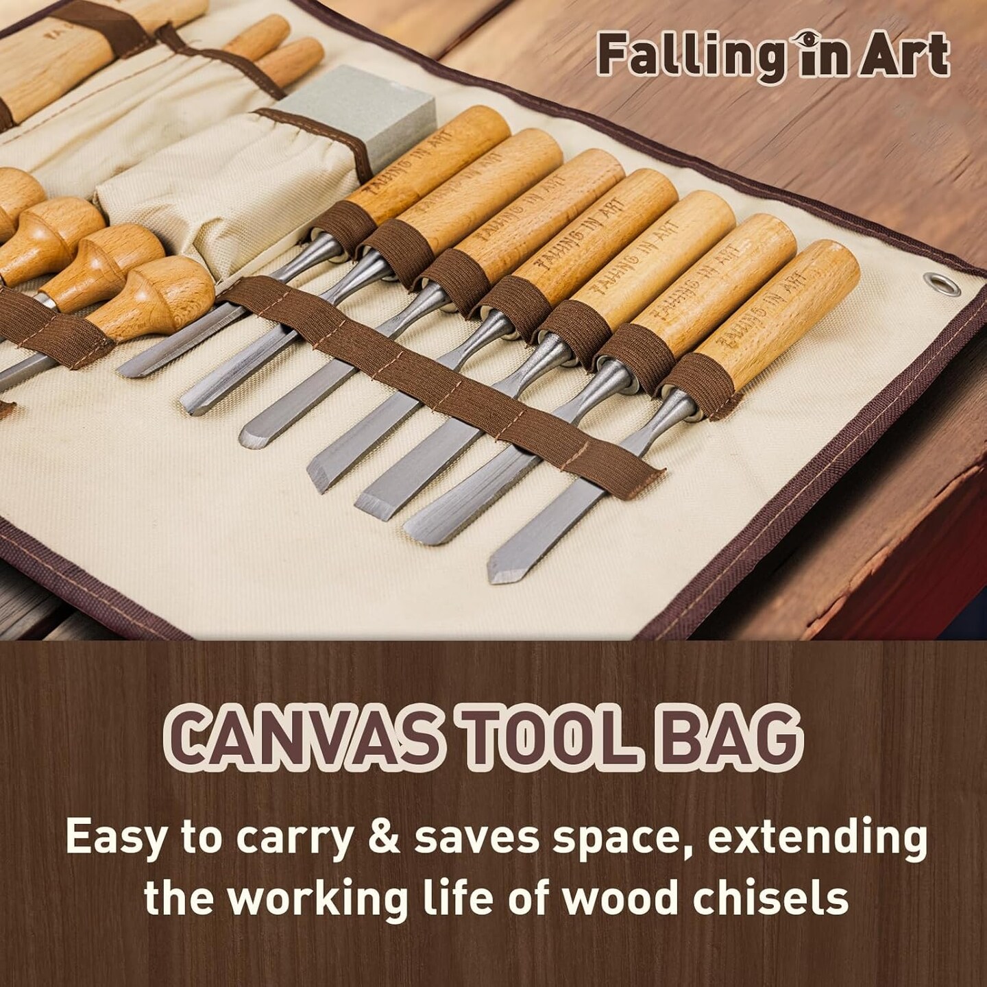 16 Pcs Wood Carving Tools, Professional Carving Knives Chisel Set, Including Sharpening Stone, Mallet and Storage Bag for Wood Carving Projects