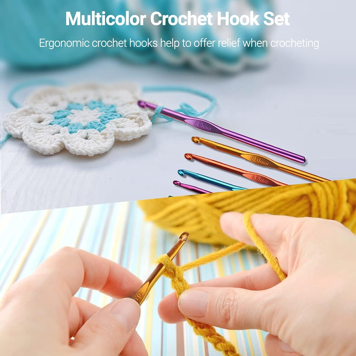 URWOOW 100 Pcs Crochet Hook Set