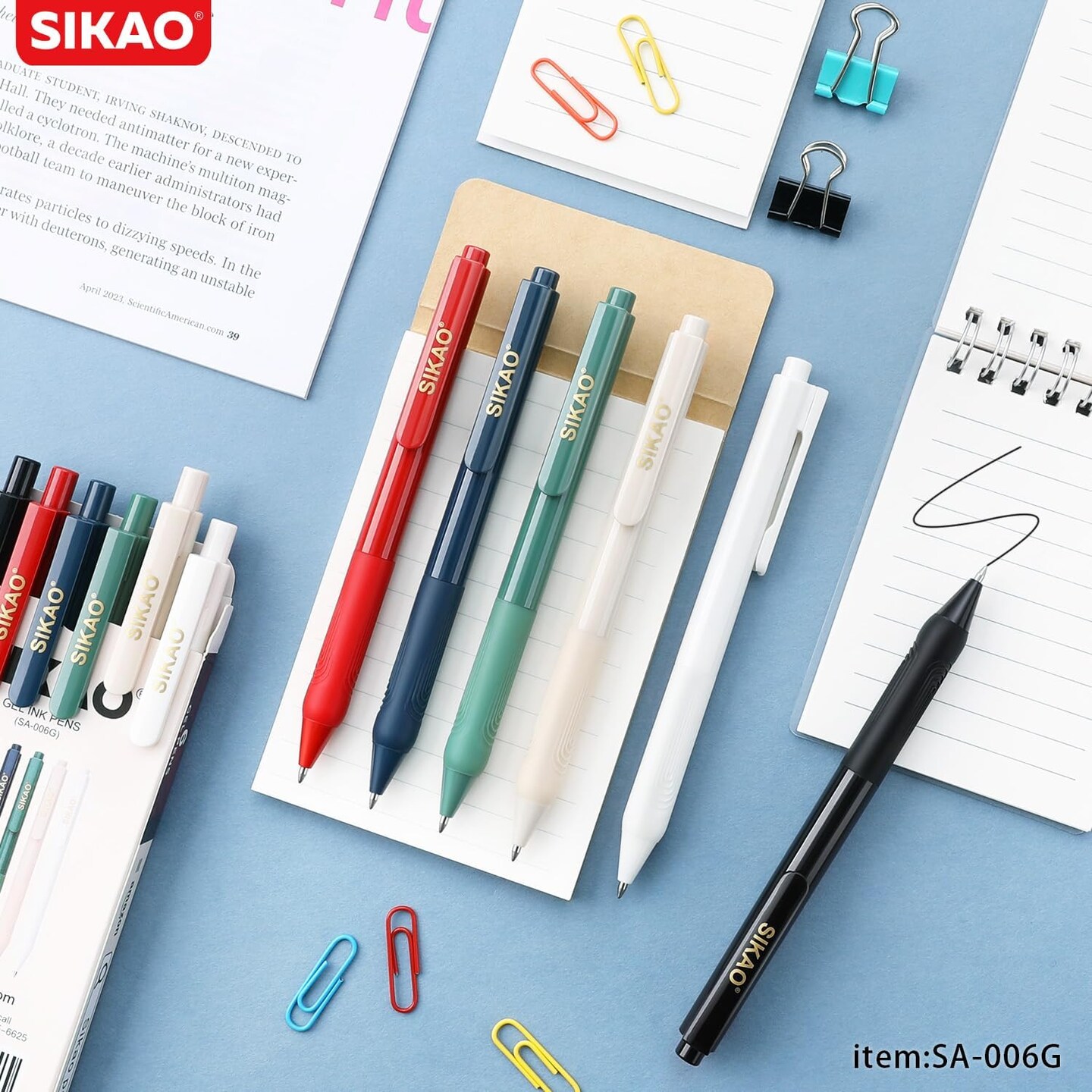 Gel Pens 12 Pack Premium Rollerball Gel Pens Black Ink Medium Point (0.7mm) Click Retractable Ballpoint Gel Pens Bulk Quick Dry Ink Super Soft Grip Smooth Writing for Journaling No Bleed