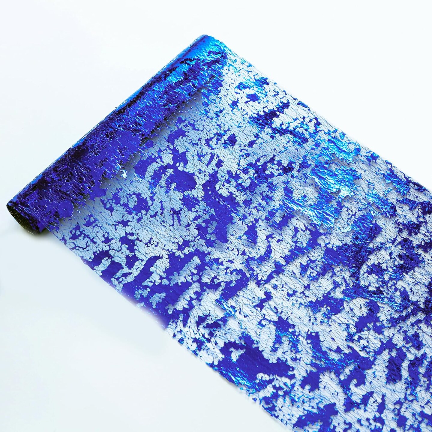 2 Pieces Royal Blue Table Runner, Sequin Glitter Foil Metallic Thin Mesh Runner Roll 11&#x22;x108&#x22; Blue Table Decorations for Wedding Birthday Party Christmas Graduations