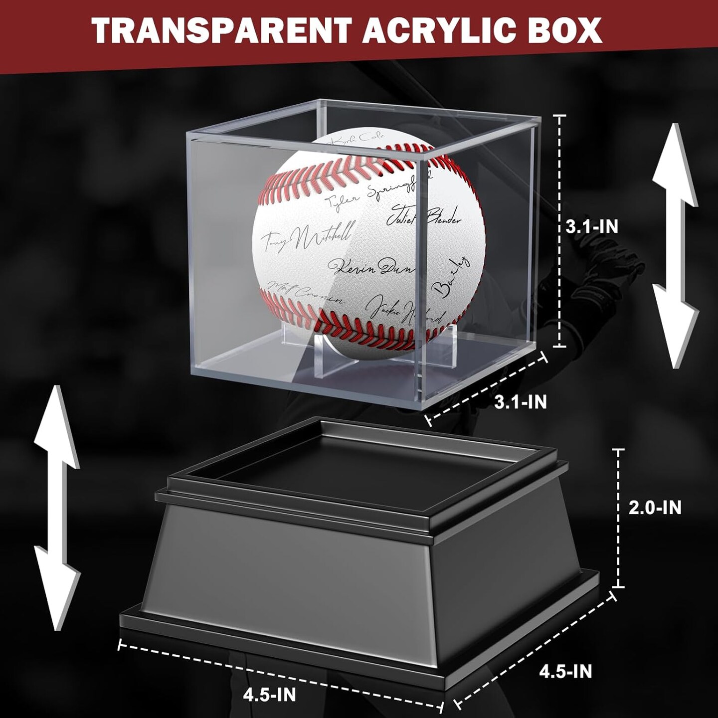 Baseball Display Case, Baseball Holder Display Case, Acrylic UV Protected Baseball Case for Display, Baseball Display Case for Autographed Baseball