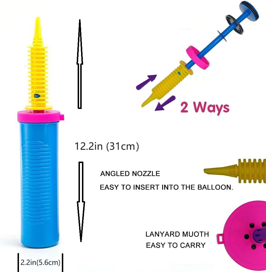 Balloon Pump Hand Held Two-Way Dual Action -Balloon Inflator Pump -Air Pump for Balloons