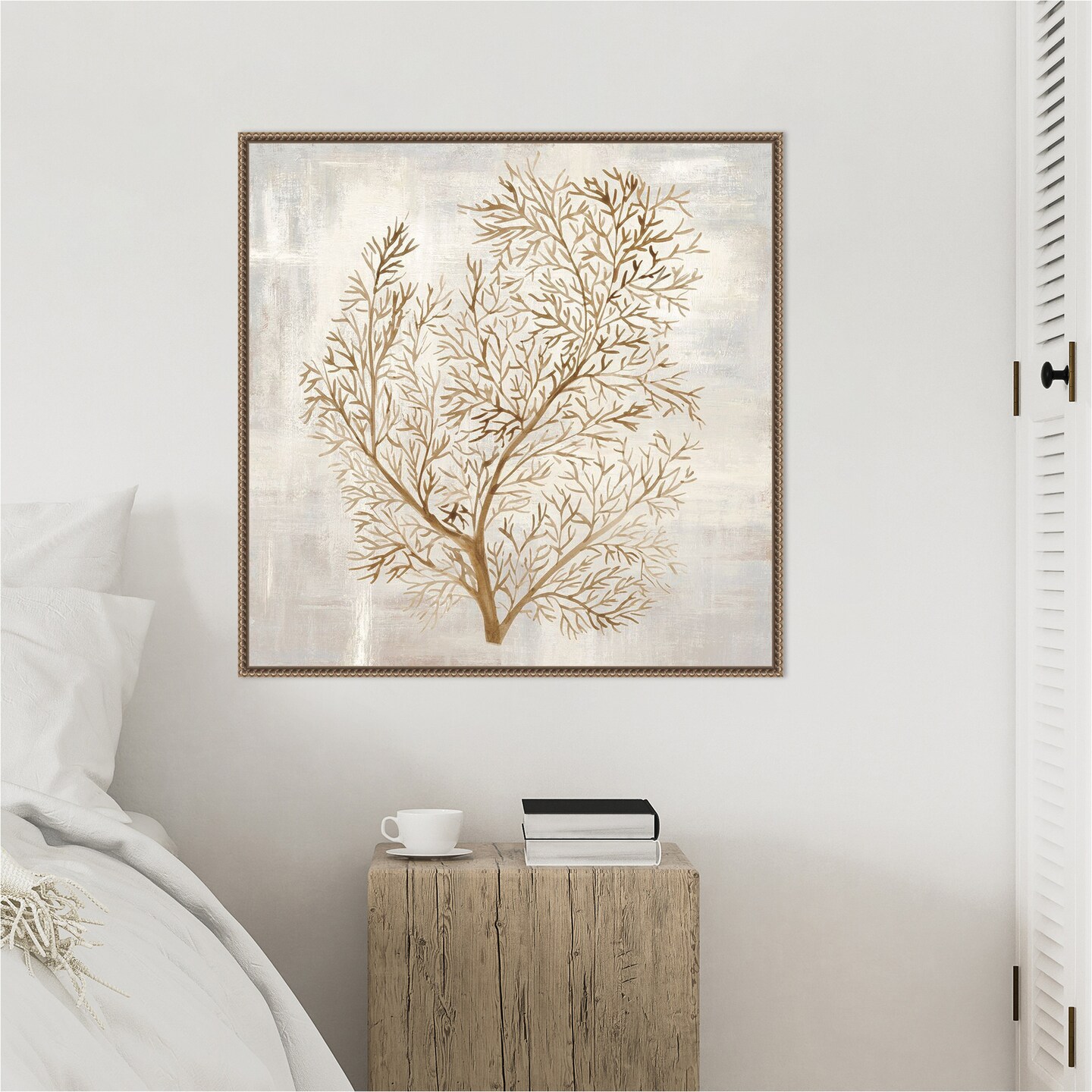Beige Tides I by Hannah Dawson Framed Canvas Wall Art