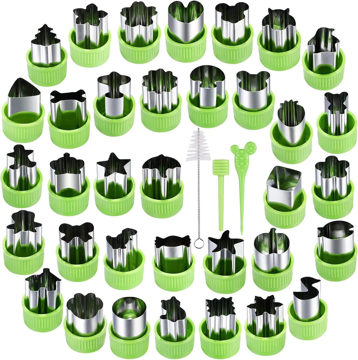 Mini Cookie Cutters &#x26; Fruit/Vegetable Stamps 35 Pack