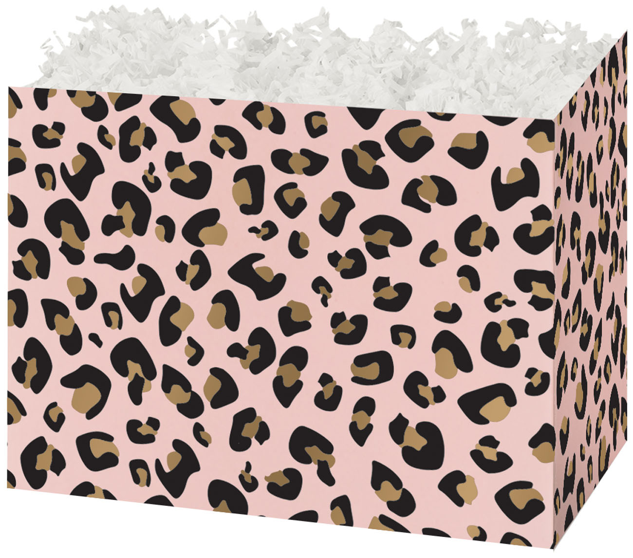 Pack/6: Leopard Print Basket Box - 6-3/4 x 4 x 5&#x22;