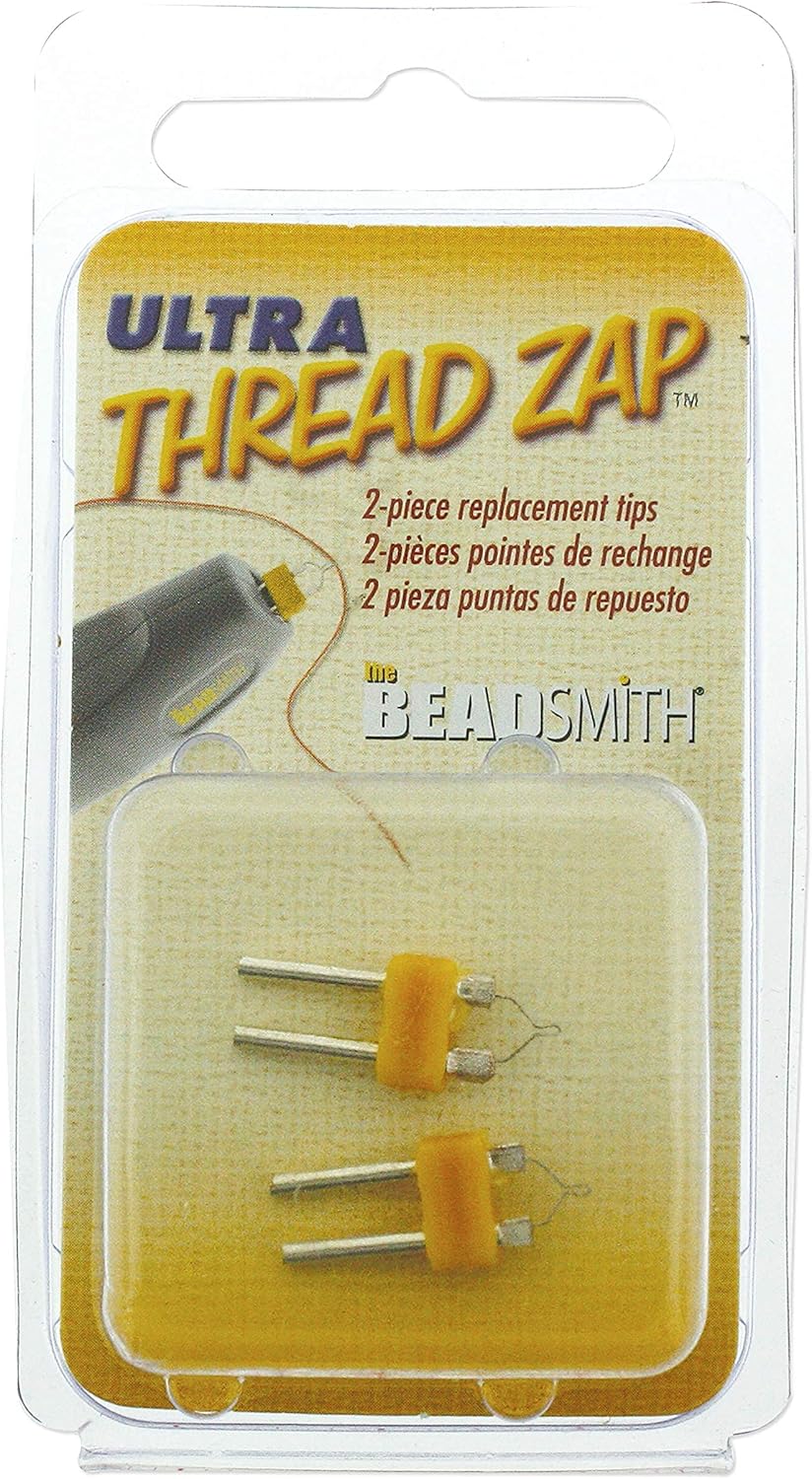 The Beadsmith Ultra Thread Zap Replacement Tips, for TZ1400, 2 Pieces per Pack, Trim, Burn and Melt Thread with one Touch, Ideal for Finishing Bead Weaving and stringing Projects