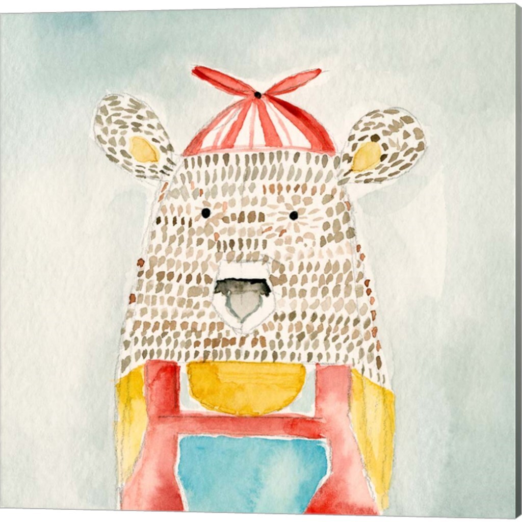 Deanie Beanie Bear &#x26; Mr. Bolo Bear by Natalie Timbrook 14&#x22; x 14&#x22; Canvas Wall Art (Set of 2)
