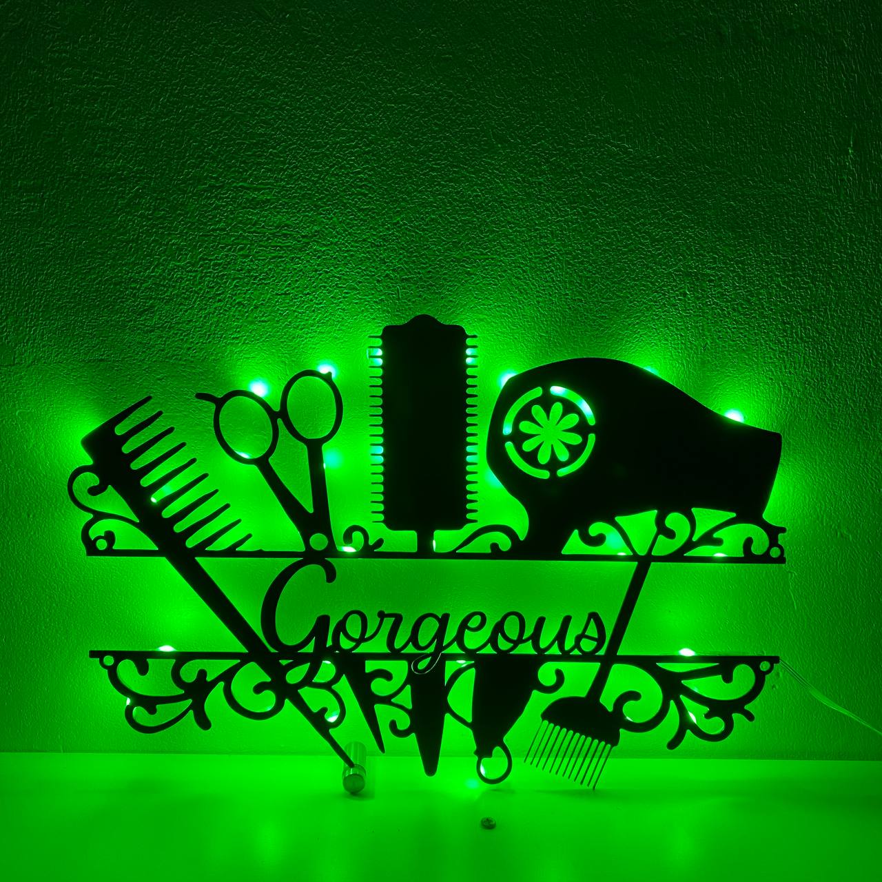 Custom Hair Salon Metal Wall Art LED Light, Hair Stylist Metal Sign, Hair Salon Wall Art Decor, Hair Salon Metal Light, Hair Salon Decor