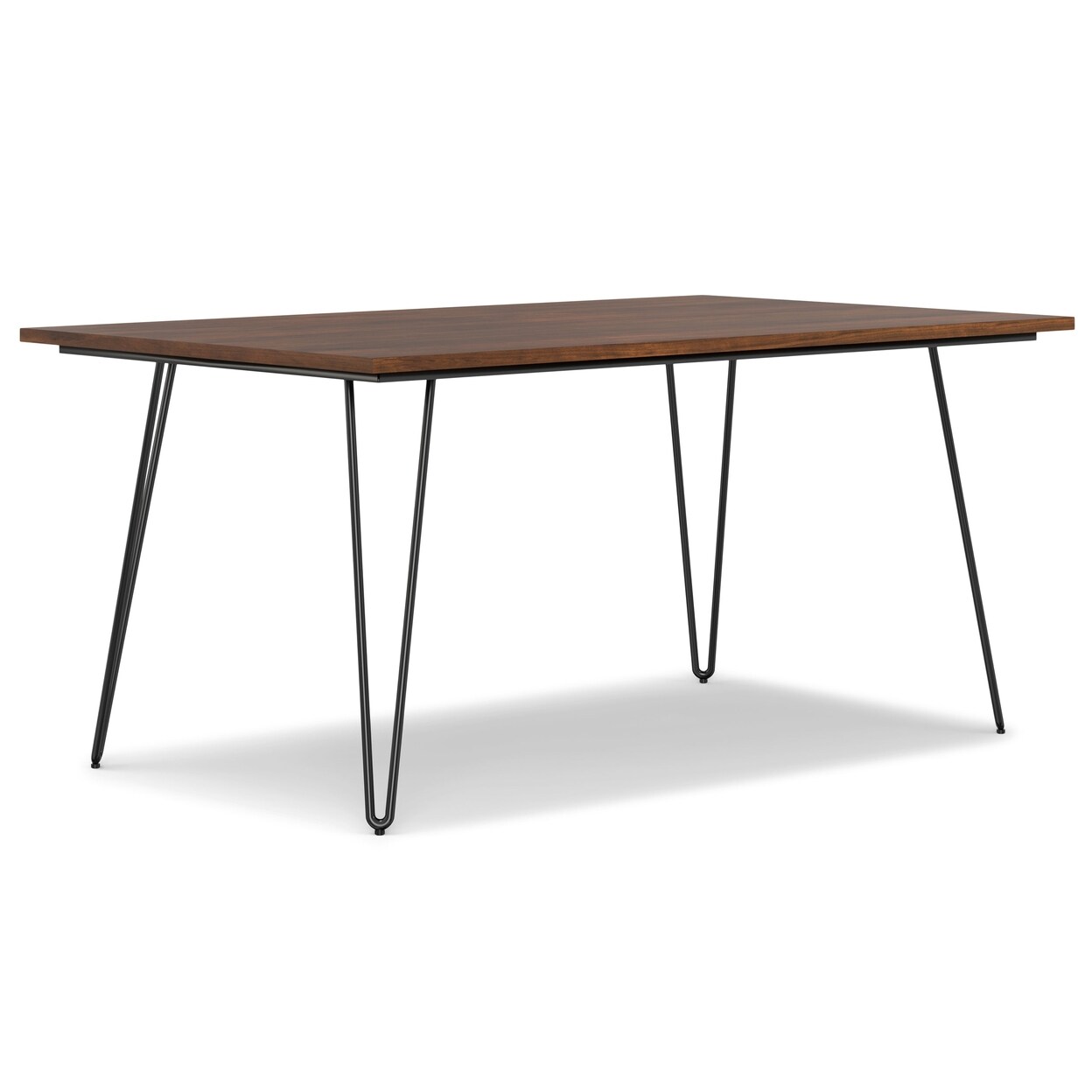 Hunter Dining Table Walnut Wood Modern Industrial Black Metal Hairpin