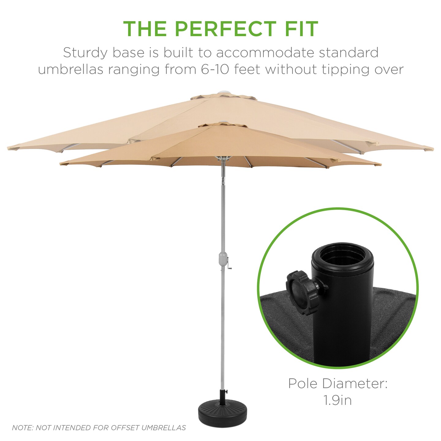 Best Choice Products Fillable Plastic Patio Umbrella Base Stand, Pole Holder w/ Adjustment Knob