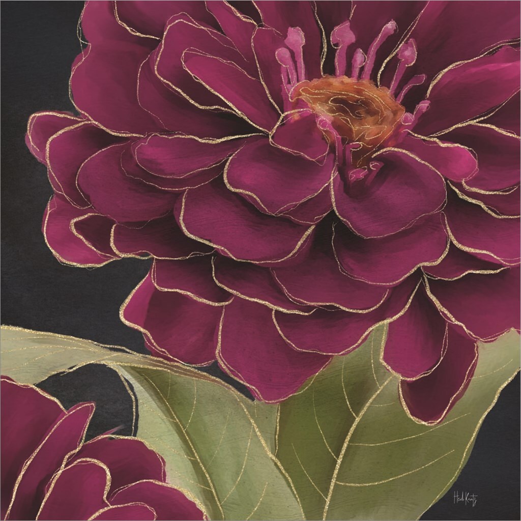Burgundy Floral 1 by Heidi Kuntz 24&#x22; x 24&#x22; Canvas Wall Art