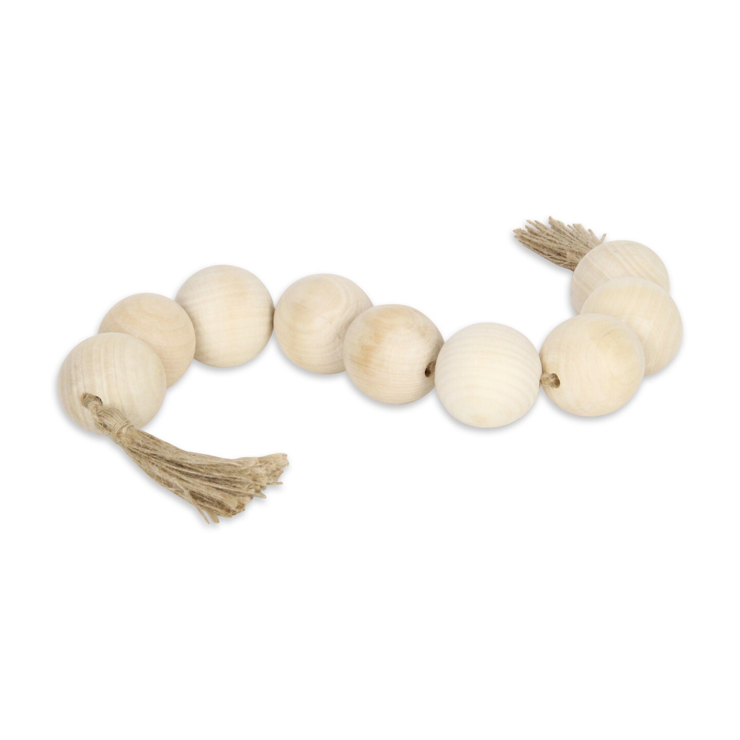 Contemporary Home Living Glossy Wooden Bead Tassel Decoration Brown - Large - 26&#x22;