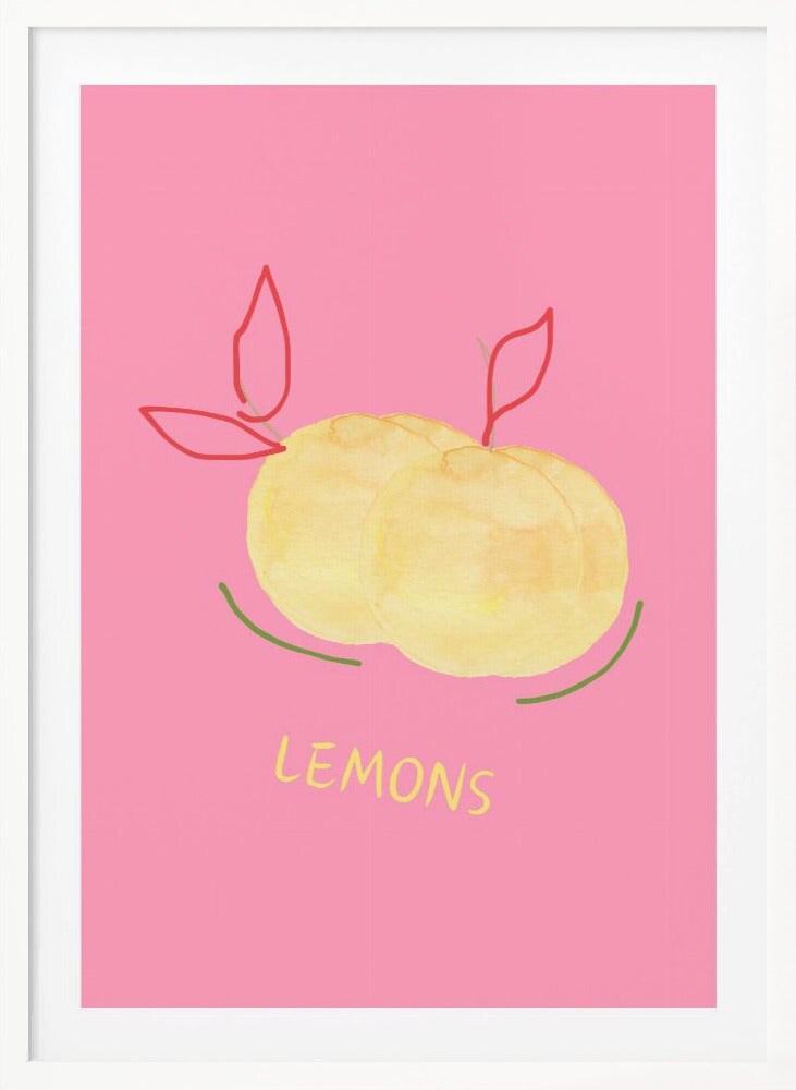 Lemons in Pink Framed Art Modern Wall Decor Michaels
