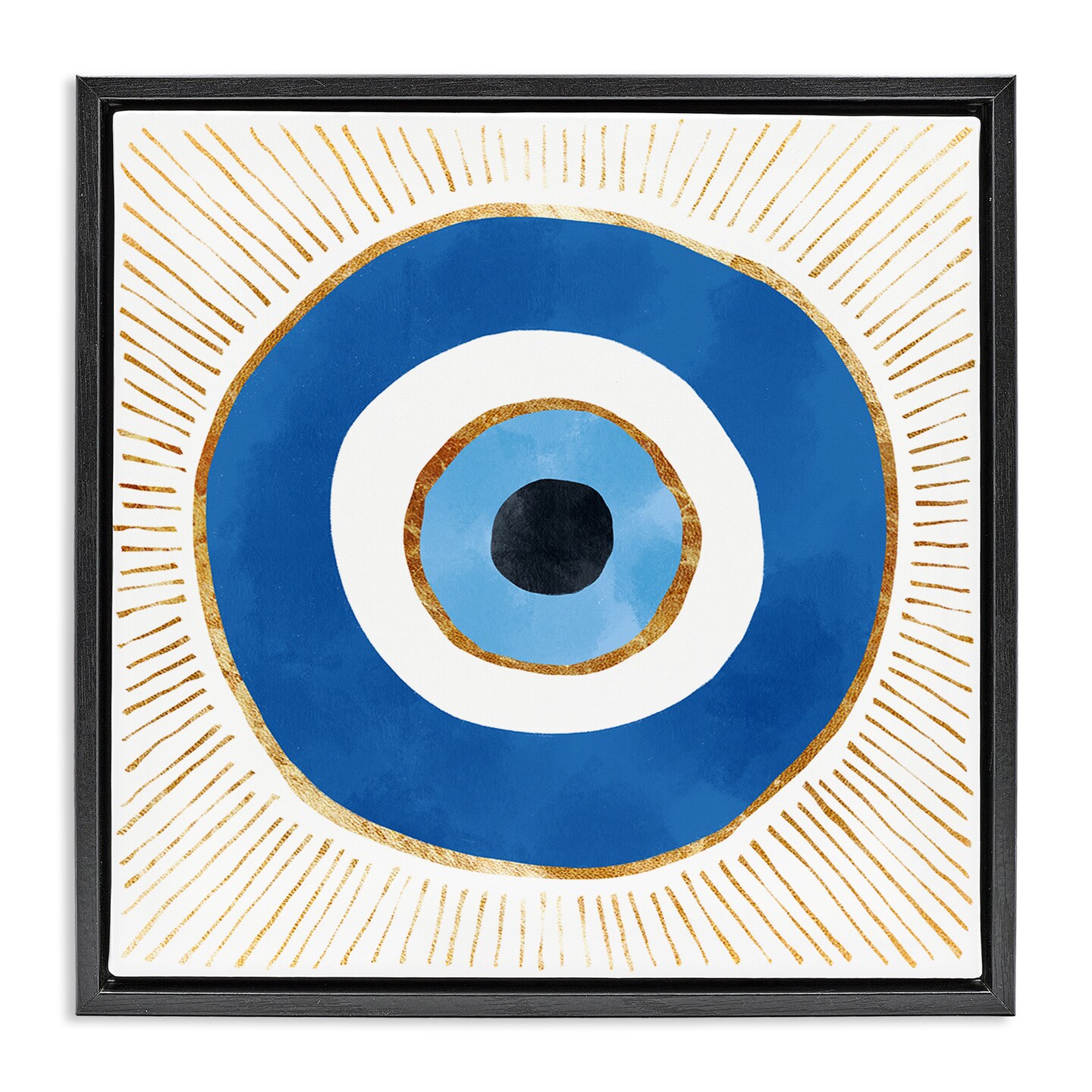 Stupell Industries Evil Eye Symbol Striped Rays Framed Floater Canvas Wall Art