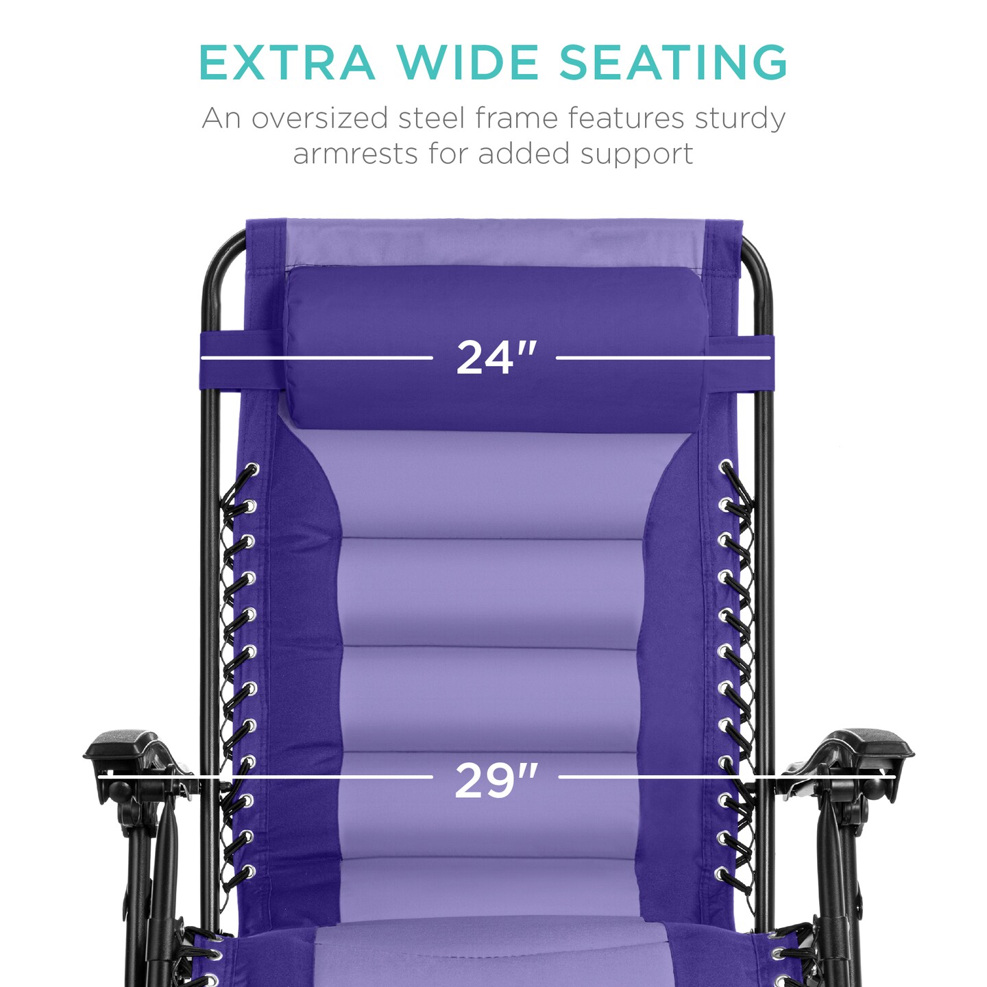 Best Choice Products Oversized Padded Zero Gravity Chair, Folding Outdoor Patio Recliner w/ Side Tray