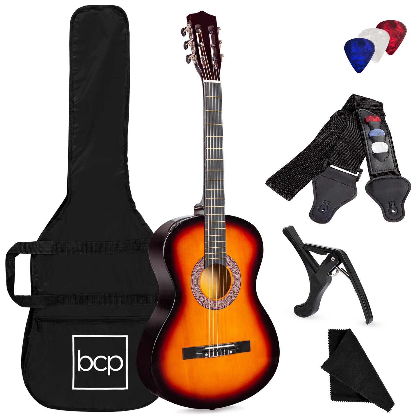 Best Choice Products 38in Beginner Acoustic Guitar Starter Kit w/ Gig Bag, Strap, Strings