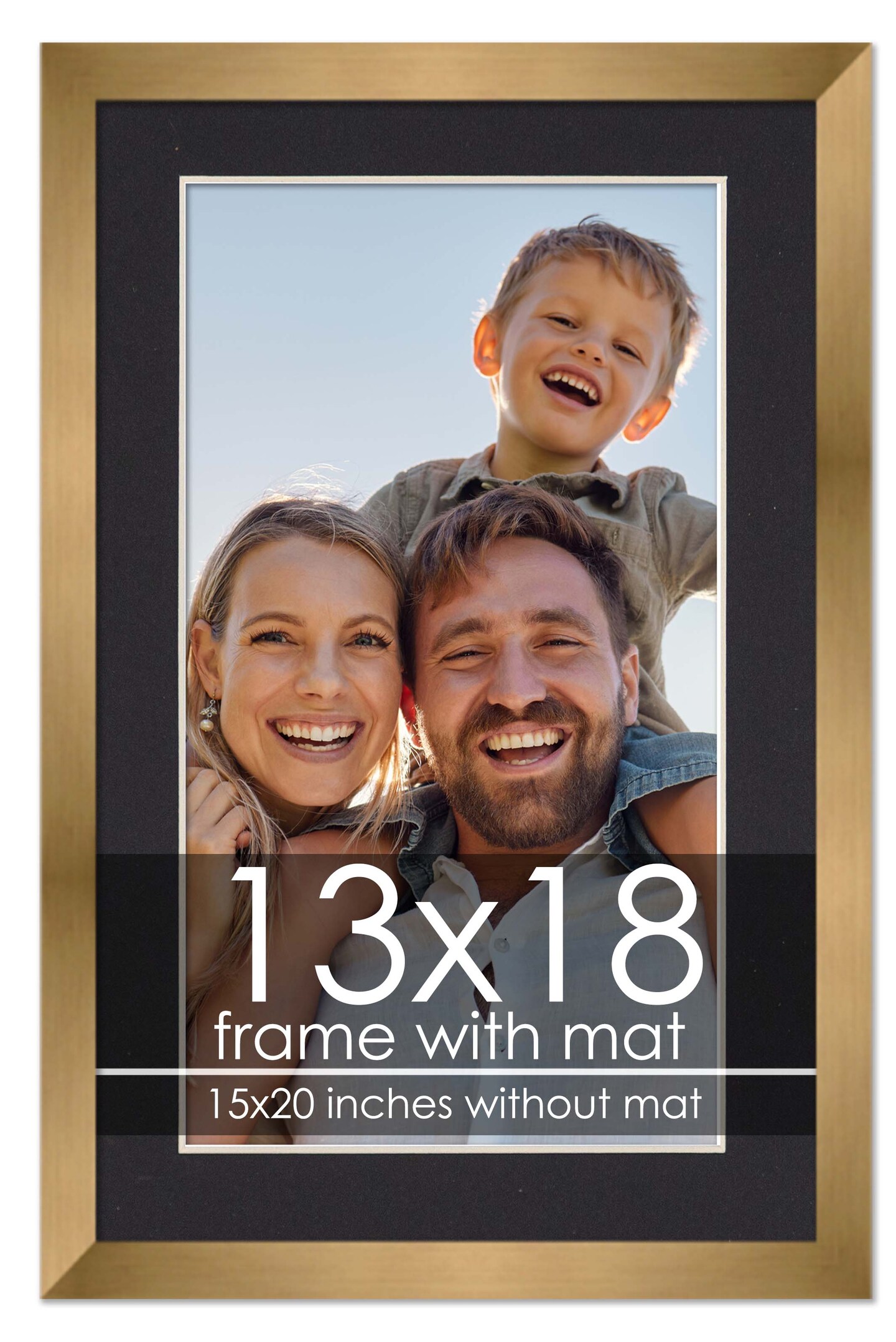 13x18 Frame with Mat - Bronze 15x20 Frame Wood Made to Display Print or Poster Measuring 13 x 18 Inches with Black Photo Mat